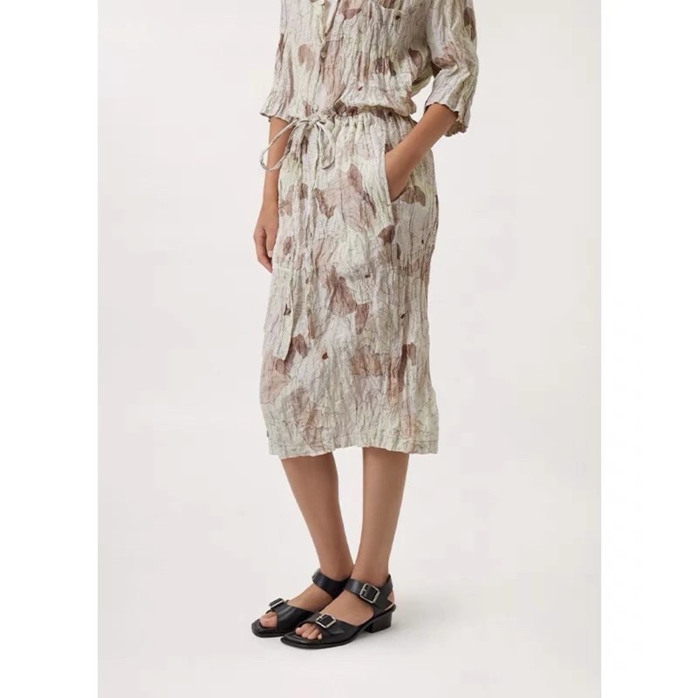 Lemaire Floral Print Drawstring Skirt Size S